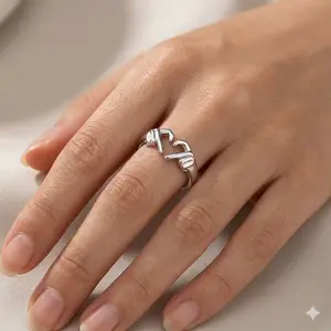 Fashionable and creative "love you forever" adjustable open ring for couples, suitable for men and women, European and American style, a gift for a girlfriend