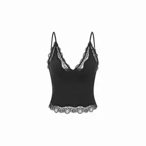 Cider Jersey V-neck Lace Trim Lounge Top