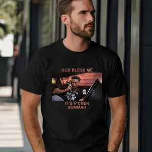 God Bless Me It's F*cken Summah Shirt, Funny Summer Tee For Party Lovers, Humorous Beach Vibes Graphic Tshirt, Sarcastic Vacation Gift