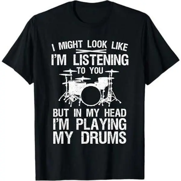 Funny Drummer Design For Men Women Drumline Drumming Drummer T-Shirt