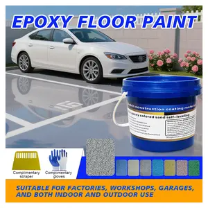 1/2/3/5gallons Epoxy Flooring Paint, Waterproof Anti-Slip Water-Based Epoxy Garage Floor Paint，living room High-Gloss Marble Effect Epoxy Floor Coating, , Concrete Floor Paint, for Both Indoorand Outdoor Surfaces