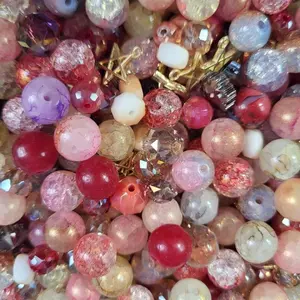 G-Today's Glass Beads for DIY Jewelry Making Fixed Weight Craft Set with Assorted Colors Butterfly Shaped Beads & Decorative Charms