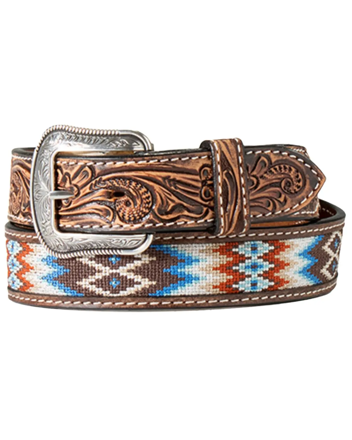 M & F Western Men's And Men'S Southwestern Embroidered Belt - D100016702