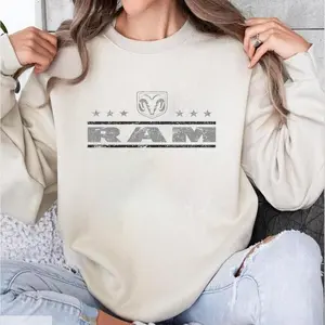 Dodge Ram Sweatshirt T-Shirt Hoodie Men's American Apparel Vintage Graphic Shirt Full color Licensed Automotive Pullover Classic Cotton Womenswear Sweatshirt, Hoodie, Comfort Colors