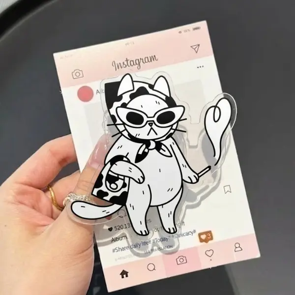 Slay Cat Magsafe Phone Grip, Cutie Kindle Accessories, Coquette Gift For Her, pop socket sticky magnetic mount Flower-Shaped Multi-Functional Stand Library Card
