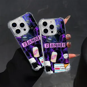 Xanax Chill Pill Phone Case for iPhone 16 15 14 13 12 11 Pro Max X XR Xsmax 8 7 Plus, Anti-Drop Transparent Soft Back Cover