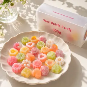 Edible wax bottle candy – A variety of tropical flavors, cute mini shapes, and a refreshing, cool taste. A globally popular snack suitable for children, teenagers, and young women. Syrup-filled – Pure sweet candy juice, chewable and trendy wax candy.
