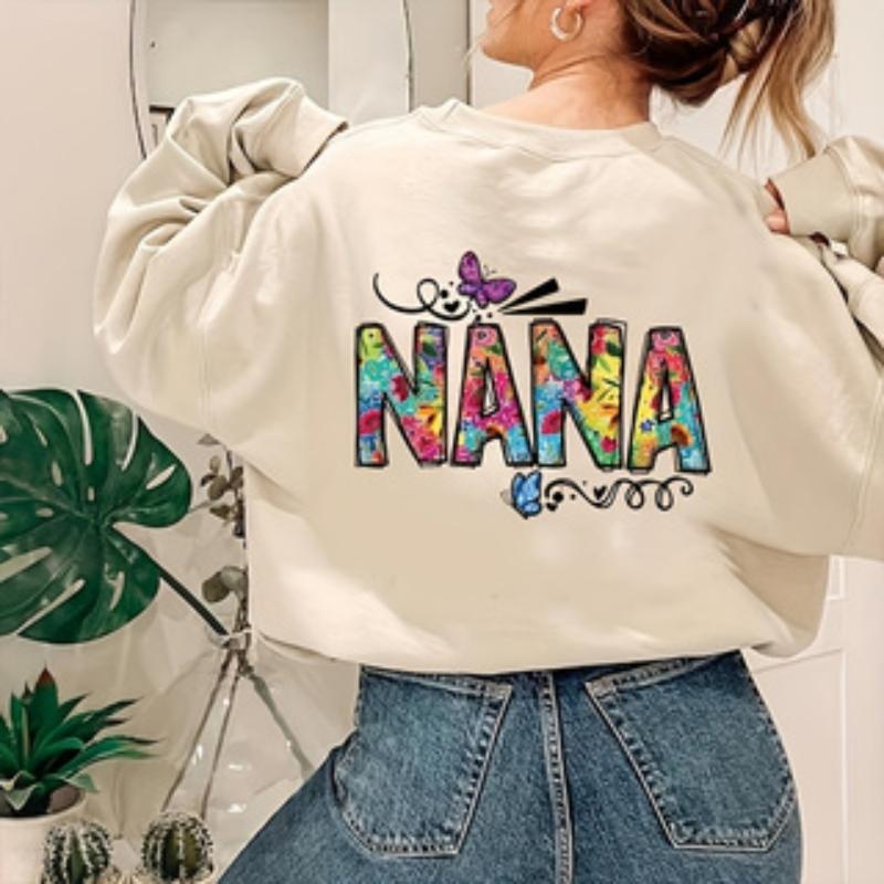 6 Piece DIY Iron-On Transfer Stickers, Latest Gigi Ever Butterfly Word Style, Heat Transfer Vinyl for T-Shirts, Jackets, Jeans, Hoodies