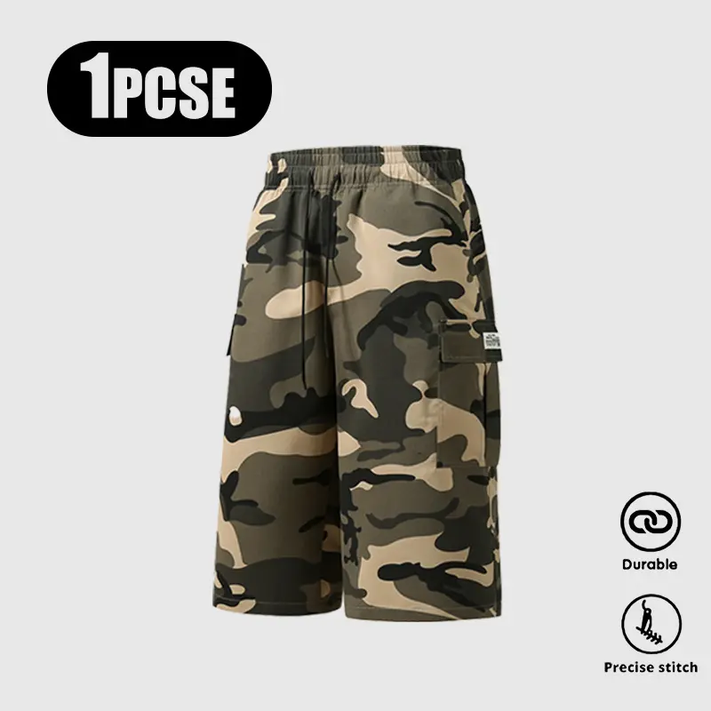 Men's Plain / Camo Print Letter Patched Drawstring Waist Cargo Shorts, Regular Fit Casual Comfortable Breathable Flap Pocket & Slant Pocket Design Shorts for Daily Wear, Men's Bottoms for All Seasons, Camouflage Shorts straight-leg pant Men's Plain / Camo Print Letter Patched Drawstring Waist Cargo Shorts, Regular Fit Casual Comfortable Breathable Flap Pocket & Slant Pocket Design Shorts for Daily Wear, Men's Bottoms for All Seasons, Camouflage Shorts straight-leg pant