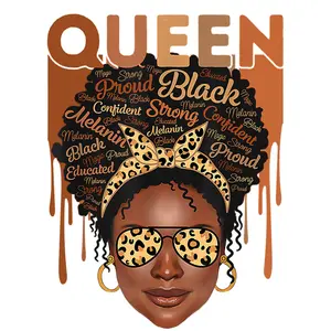 5-Pack ot 10-Pack Queen Woman Motivation Drip DTF Transfer DIY for T-Shirt Making