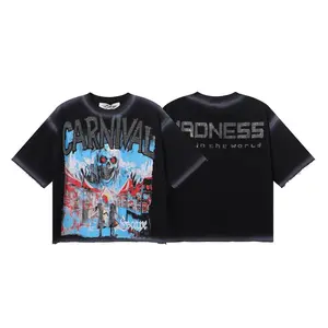 Vintage Washed Heavyweight BKYS Hip Hop T-Shirt, Bling Rhinestone & Hot Stamping Glitter Graphic, Retro Y2K Streetwear Loose Cotton Short Sleeve Tee for Men Women