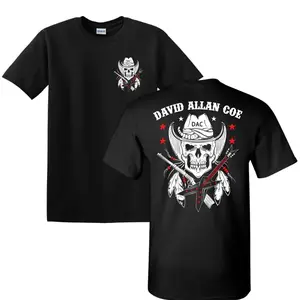Vintage Skull Cowboy T-Shirt Country Outlaw Graphic Tee Southern Rock Western Style Shirt Gift