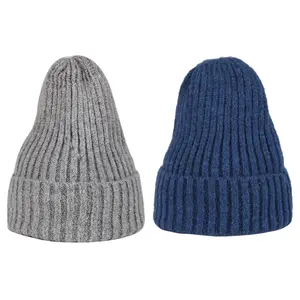 OIDEA Unisex Winter Knit Beanie Hats 2 Pack – Soft Double-Layer Acrylic Warm Skull Caps for Men and Women