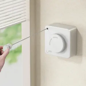 Non-Sagging Retractable Clothesline Indoor & Outdoor Clothes Line Heavy Duty Clothes Drying Line Retracting Laundry Line Wall Mounted Stainless Steel Line-15.1 Feets（White） Smooth