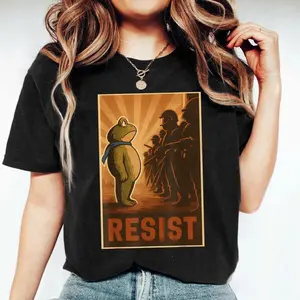 Portland Frog Protest Shirt, No ICE Shirt, No Deportation No I.C.E Shirt, Vintage Activist Shirt, Resistance Tee, Fight ICE Shirt, No Kings Day Men's Breathable Crew Neck T-Shirt Black Casual Tops Round Neck
