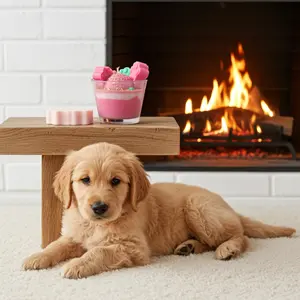 Pink Puppy Paws Dessert Candle ( Black Raspberry /Vanilla Scented)