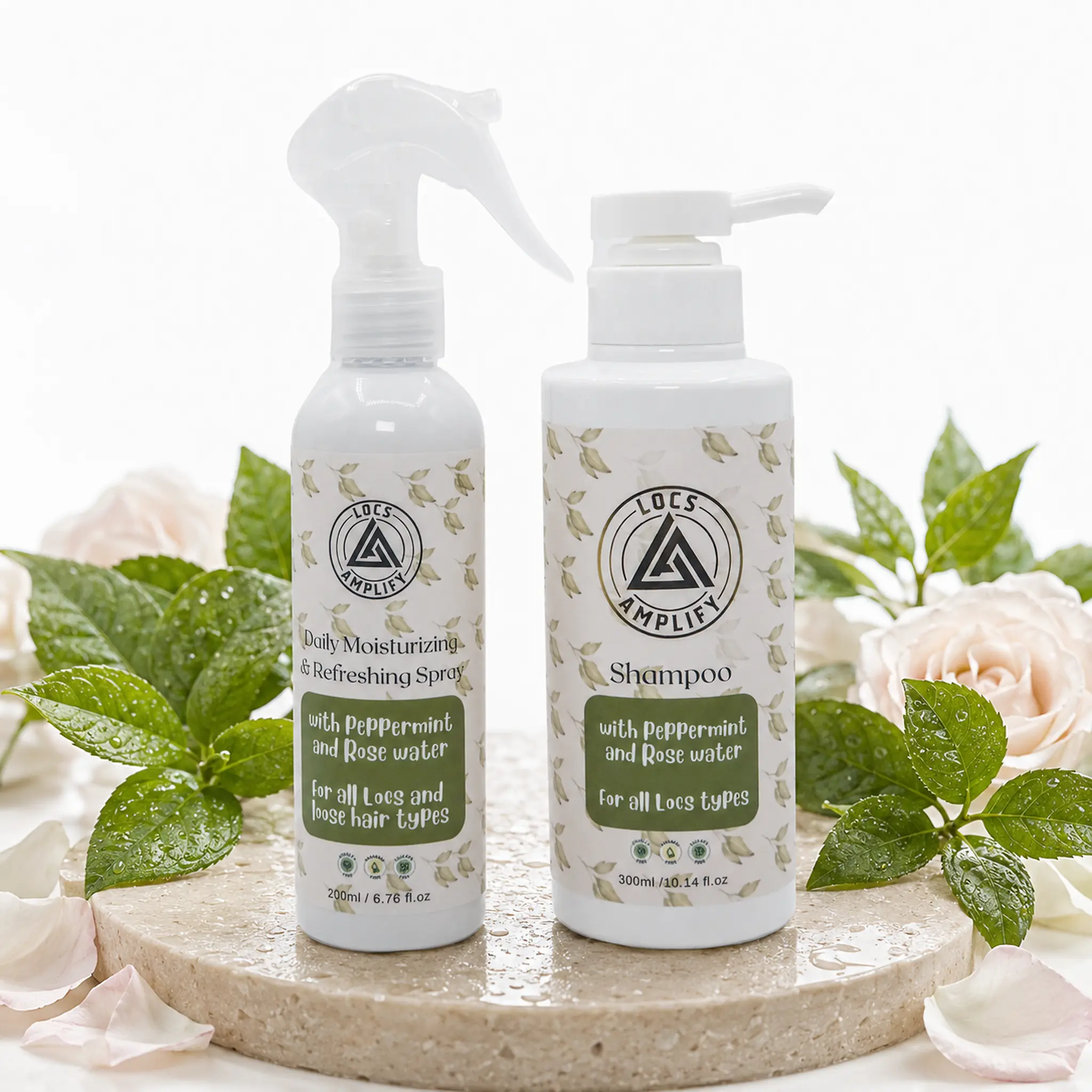 Shampoo and Spray BUNDLE | Locs Amplify Clarifying Shampoo + Daily Refreshing Spray | For Locs, Dreadlocks, Braids; Natural Hair | Clarify • Hydrate • Lightweight | Bundle | 300 ml + 200 ml