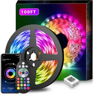 Led Lights for Bedroom 100ft Music Sync Color Changing Led Strip Lights  with Remote and App Control Built-in Mic for Party Home Room Decor Luces LED para Cuarto