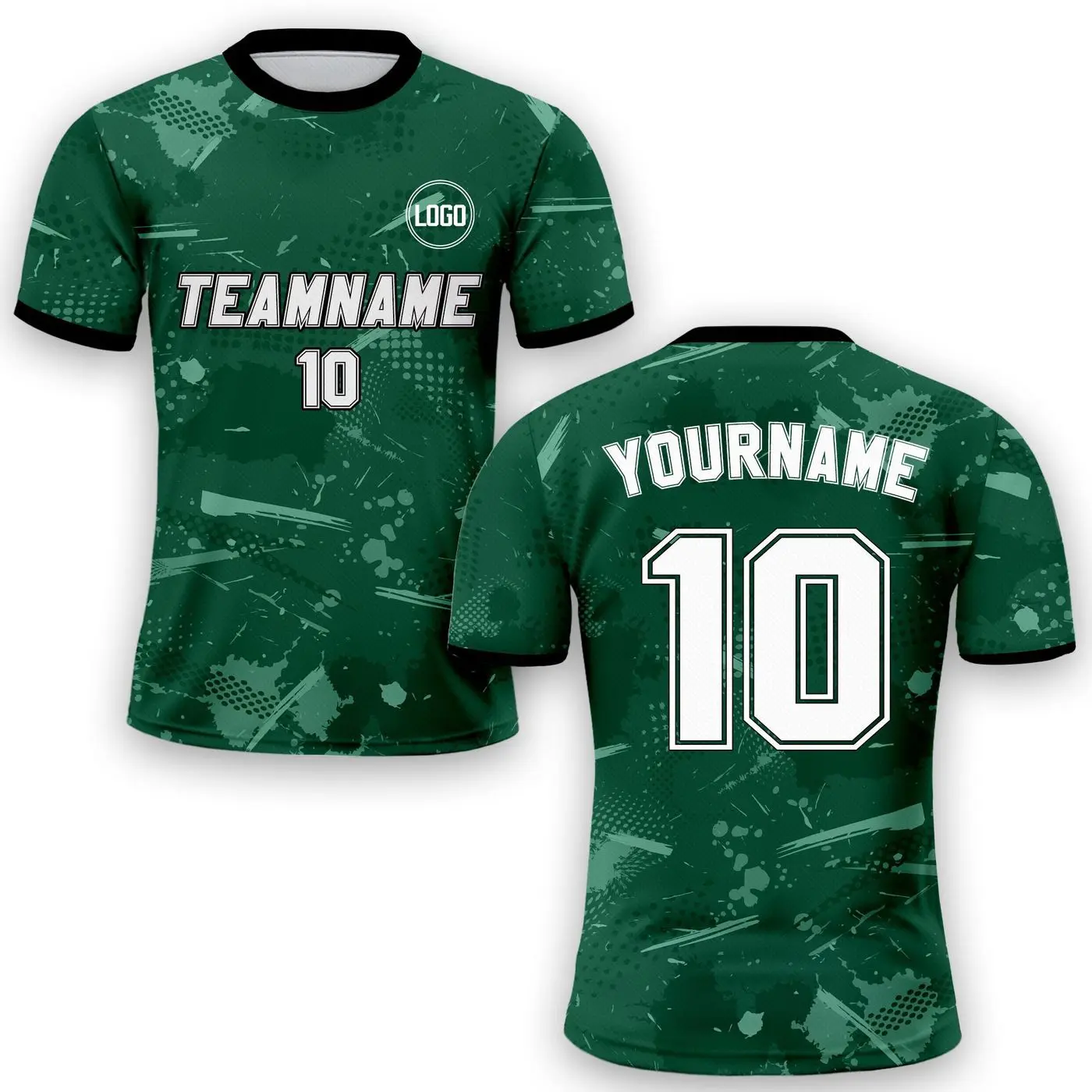 Custom Green Soccer Jersey for Men Women Youth Kids Personalized Team Uniform with Name Logo Number Sublimated Soccer Jersey
