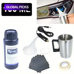 Car Headlight Lens Repair Kit with 100/200/500ml Restoration Liquid, Headlight Polishing Agent Set for Fixing Cracks, Yellowing & Foggy Headlights, Polishing Restoration Set #GLOBAL PICKS