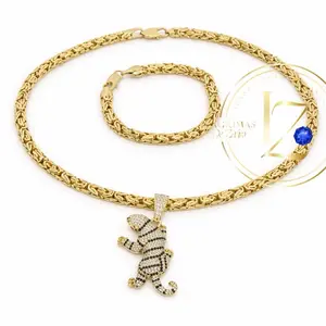 Byzantine set and pendant 18 inches long necklace and 7.5 bracelet