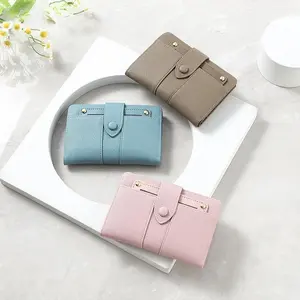 Women’s Lightweight Striped Zip-Around Wallet Clutch, Minimalist Cow Hide Card Holder with Kiss Lock, Zipper Coin Pocket, Slim Compact Purse for Daily Use & Travel