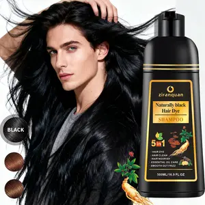 Hair Dye – Natural Black, Just For Men, Ammonia-Free with Polygonum Multiflorum | 10-Min 100% Resistant Gray Coverage | Professional-Quality Semi-Perm (7 Weeks), Scalp-Friendly | Color Depositing + Nourishing, Safe for Hair & Beard – 500ml
