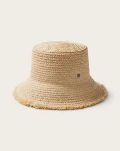 Lenny Bucket in Natural - Handcrafted Raffia Straw Hat with Wide Brim & Adjustable Fit for Casual Summer Style