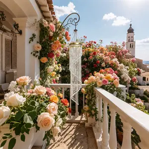 Classic S-Shaped Birthday Wedding Engagement Party Luxury Decoration, Artificial Crystal Spiral Beaded Curtain, Rotating Banquet Decor, Party Decoration Supplies (size: W6.7xh31.5) Wedding Party Backdrop