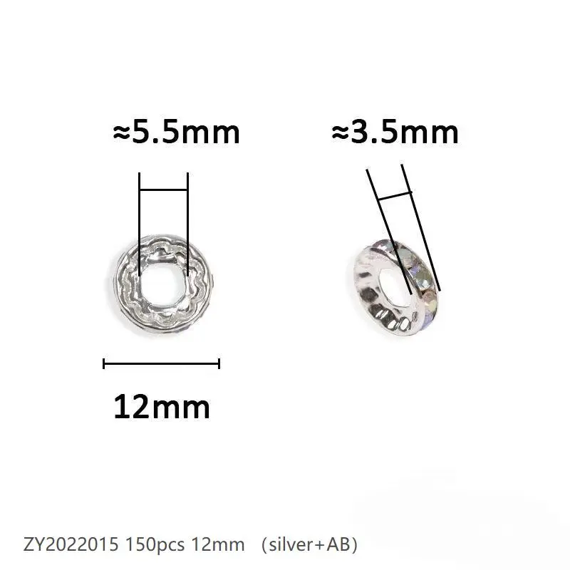 #127 (12mm 150pcs) Sliver AB ZY2022015