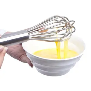 Explorinox 8-Inch Egg Whisk Stainless Steel Multifunctional Quick Mixing Balloon Wire Whisk for Baking & Cooking with Hanging Hole Design Durable Kitchen Tool