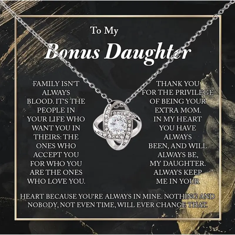 To My Bonus Daughter, Stepdaughter Gifts from Stepdad, Bonus Daughter Necklace, Bonus Daughter Gifts, Bonus Daughter Gifts from Stepmother, Gifts for Stepdaughter, Christmas Gift Bonus Daughter