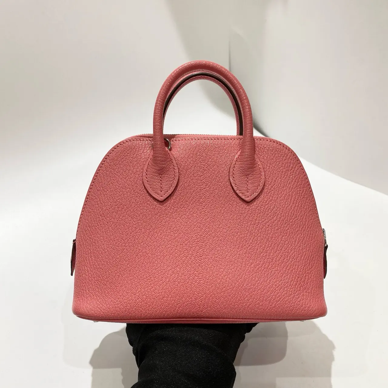 Pre-owned HERMÈS Mini Bolide K4 Summer Pink Chevre Mysore Leather Silver Hardware D Stamp Mini Bowling Crossbody Bag 2412801