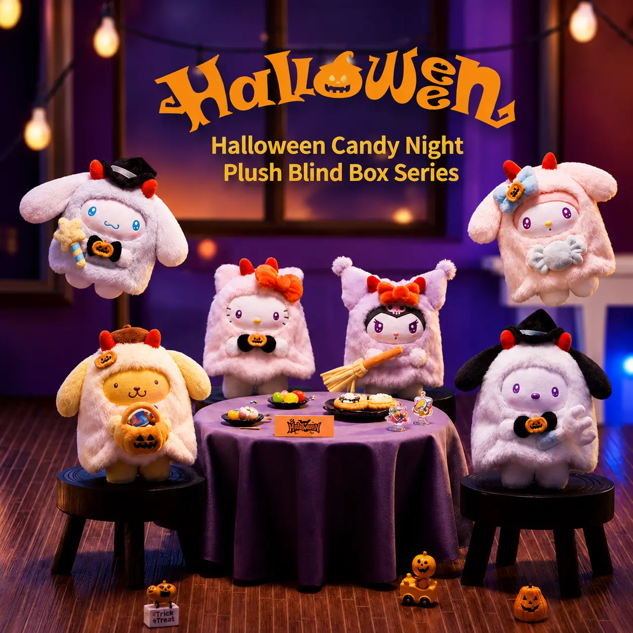 【Back to School】MINISO Candy Carnival Vinyl‑Plush Blind Box, Cute Halloween‑Themed Collectible Figure, Soft Plush Outer & Exquisite Vinyl Face, Desktop Ornament & Sweet Surprise Gift for Fans