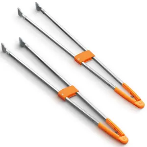 2 Pack Reacher Grabber Tool 34 Inch Lightweight Litter Pick up Sticks  Rustproof Trash Grabber Garbage  Garden Leaf Cleaning Trash Tong Reaching Assist Tool for  Cleaner(Orange)