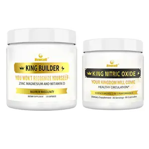 Newcell Supplements - King Builder, 13-in-1 Anabolic Supplement 120 Capsules + King Nitric Oxide - Natural Supplement Capsules
