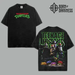 BOD - Teenage Mutant Ninja Turtles Vintage Unisex Oversize Washed Cotton T-shirt Hoodie, Graphic Tee,Turtle Lover, Turtle Merch Fan, Outfits Men, Boys Merch Top
