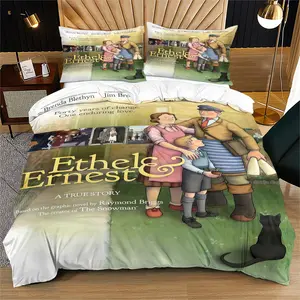 London Family Pattern Duvet Cover Set, Soft And Durable Bedding Set, Contains 1 Duvet Cover And 1 Or 2 Pillowcases, Suitable For Children And Adults Daily Holiday Birthday Gifts Bedroom Decorations