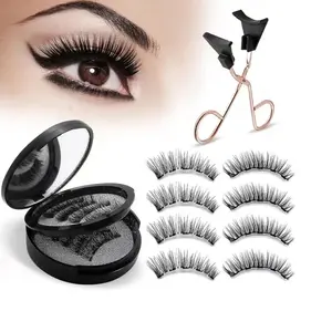 8pcs Magnetic Eyelash Kit Natural False Lashes Waterproof Eyelashes Extension Kit Reusable Wispy False Eyelashes Makeup Tools