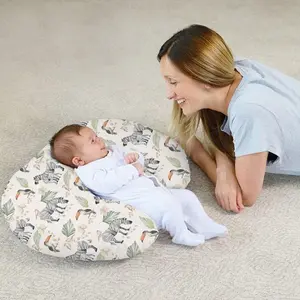 Multifunctional Baby Learning Pillow with Detachable Cover, Elastic U-Shaped Nursing Pillow, Comfortable Support for Infants