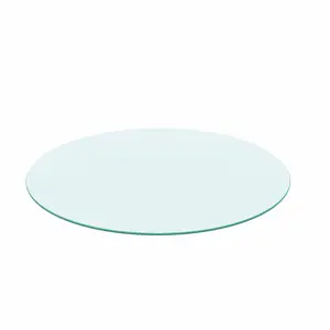 24" Round Tempered Glass Table Top – 1/4" Thick, Clear, Polished Edge. Wear-Resistant, Heat-Resistant & Impact-Resistant. Perfect for Dining Table, Coffee Table or Patio