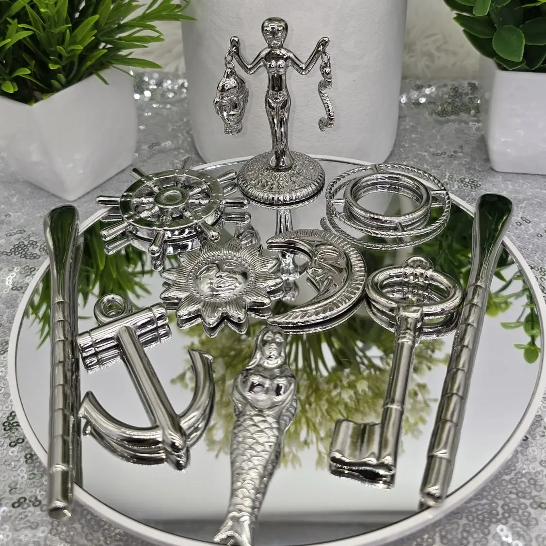 Olokun Tools Set in Stainless Steel - Santeria Ocha Orisha Altar Shrines
