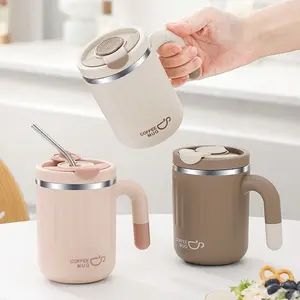 Insulated Coffee Mug, Stainless Steel Lined Thermal Travel Tumbler, Double-Wall Detachable Silicone Seal & Straw, For Home & Office Use, Coffee Thermos