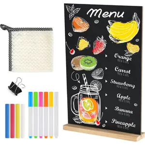 1 Pack 8 x 12 Inches Tabletop Small Chalkboard Sign with  Base  Double-Sided Message Boards Menu Chalkboard Stand for Kitchen Wedding Coffee Shop bar Restaurant