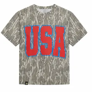 USA Camouflage T-Shirt, Streetwear Outfit, Camo All Over Print Shirt, Hip Hop Style, Trendy Outdoor Wear Daily Wear, Designer Clothing, Gift for him for her, Independence day gift