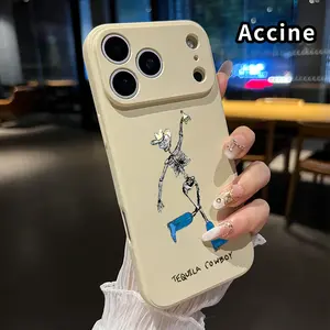 Compatible with iPhone 17 Pro Max 16 Plus 15 14 13 12 11 XR Air E Soft Case Tequila Skeleton Dance Camera Protective skin-friendly feel Smartphone Cover for Boy