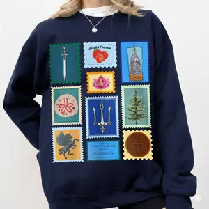 Percy Jackson Vintage Stamp Unisex Sweatshirt Retro Graphic Shirt Gift For Pjo Book Tv Show Fan Greek Olympians