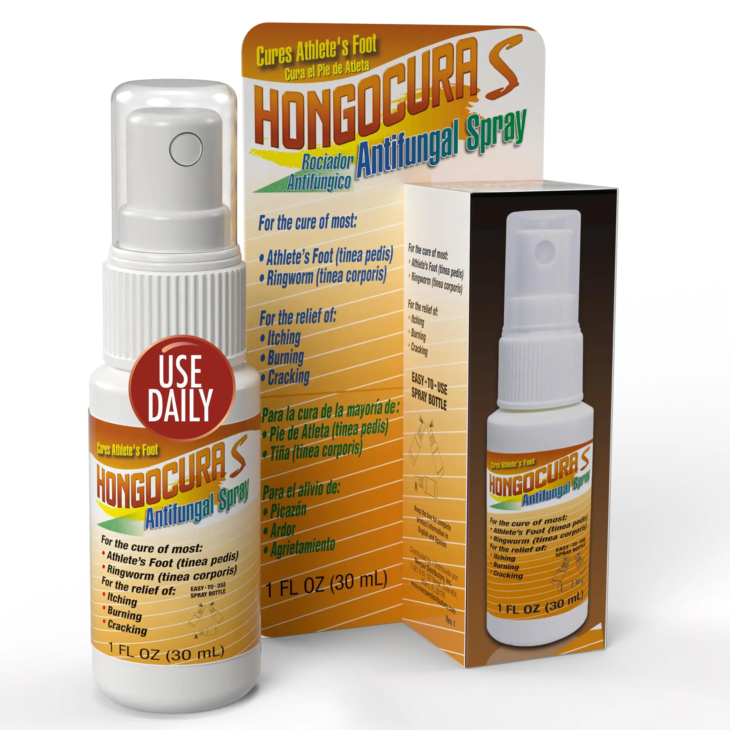 Hongocura Antifungal Spray for Athletes Foot – Relieves Itching, Burning & Redness, Fast-Drying for Jock Itch & Ringworm, Easy Application – 2 Fl Oz, 1 Pack, Treatment