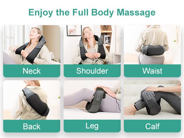 Medcursor Neck & Shoulder Massager with Heat Shiatsu 16 Deep-Kneading Nodes Adjustable Intensity Portable for Muscle Relaxation Ideal Christmas Gift Medcursor 颈肩按摩器,带 Heat 指压 16 深度揉合节点,可调节强度便携式肌肉放松,理想的圣诞礼物