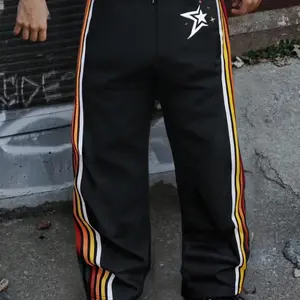 Men's Street Style Knit Joggers, Loose Fit Elastic Waist Drawstring Pants, Outdoor Sports & Casual Wear, All Season Fashion